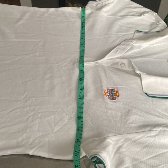 Tory Sport White Polo Shirt with Multicolor Trim - Picture 4 of 8